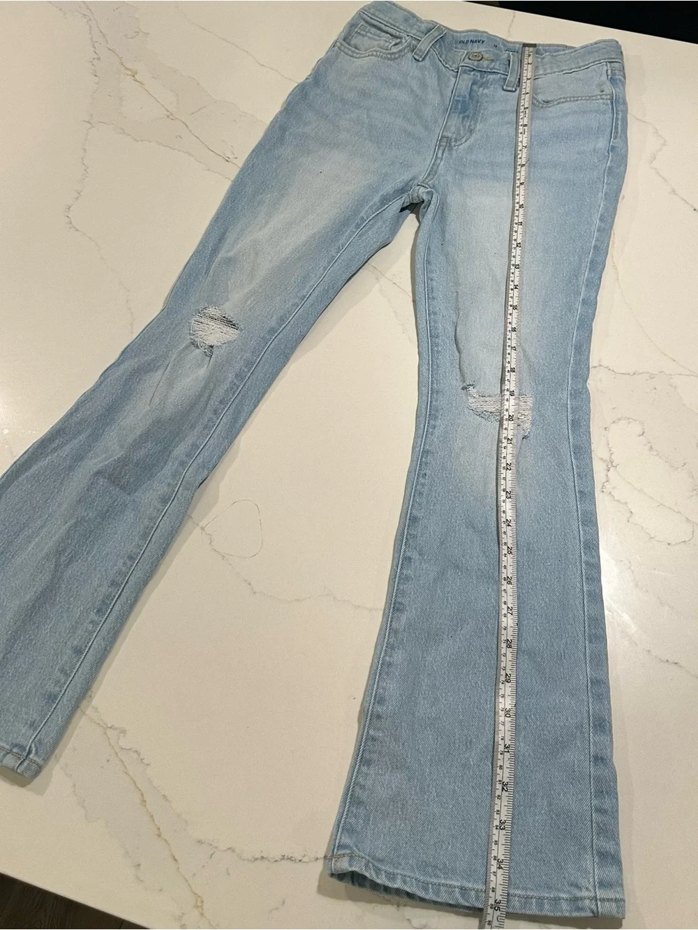 Old Navy Light Blue Distressed Flare Jeans